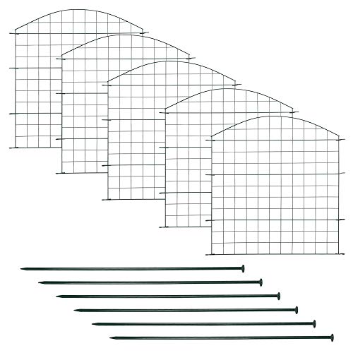 Edaygo Teichzaun Gartenzaun Gitterzaun, Oberbogen, Sparset, 11-teilig, 5...