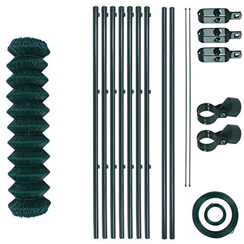 Maschendrahtzaun-Gartenzaun-Set verzinkt und grün beschichtet Maschenweite...